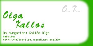 olga kallos business card