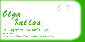 olga kallos business card